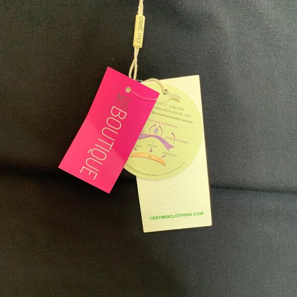 C'est Moi Clothing Co. Bamboo Blend Seamless Long Tank Top Black Women Summer - Picture 4 of 8